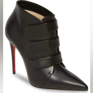 Brand New Christian Louboutin Triniboot 100 Black Calf Booties Size 35.5